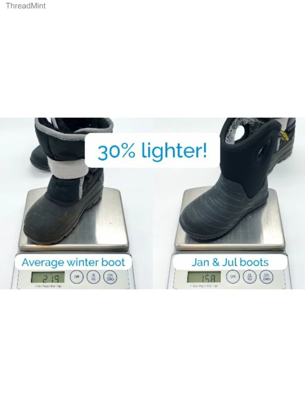 Kids Waterproof Snow Boots Fleece-Lined Winter Rain Boots Machine Washable